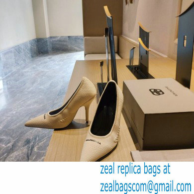 Balenciaga Heel 9cm Knife 2.0 Knit Pumps Beige 2022