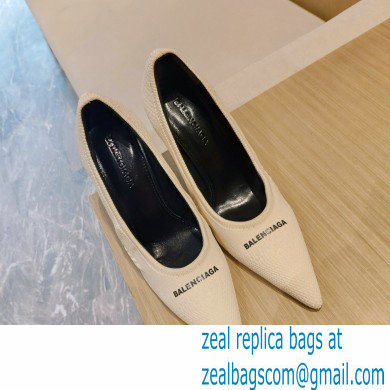 Balenciaga Heel 9cm Knife 2.0 Knit Pumps Beige 2022 - Click Image to Close