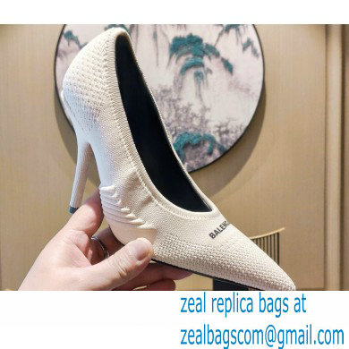 Balenciaga Heel 9cm Knife 2.0 Knit Pumps Beige 2022