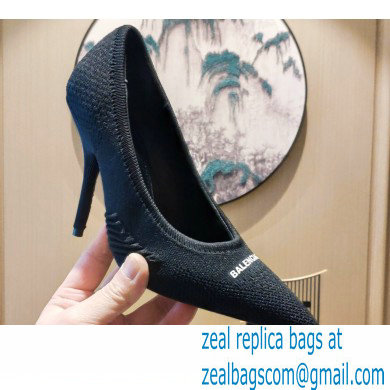 Balenciaga Heel 9cm Knife 2.0 Knit Pumps Black 2022 - Click Image to Close