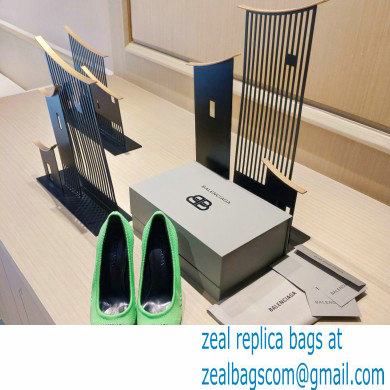 Balenciaga Heel 9cm Knife 2.0 Knit Pumps Green 2022