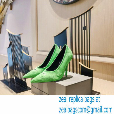 Balenciaga Heel 9cm Knife 2.0 Knit Pumps Green 2022 - Click Image to Close