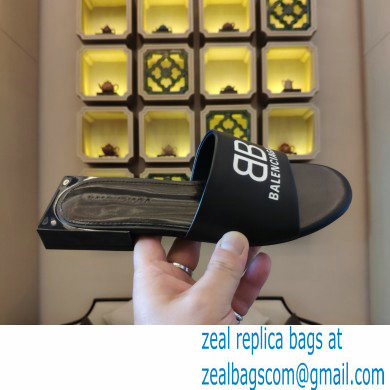 Balenciaga Squared Heel 2.5cm Box Sandals BB Logo Black 2021