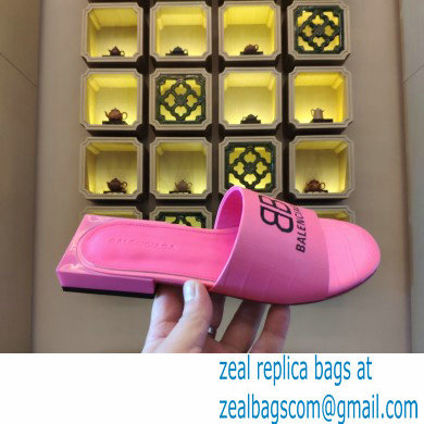 Balenciaga Squared Heel 2.5cm Box Sandals BB Logo Croco Pattern Fuchsia 2021
