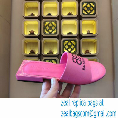 Balenciaga Squared Heel 2.5cm Box Sandals BB Logo Croco Pattern Fuchsia 2021 - Click Image to Close