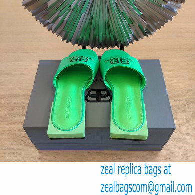 Balenciaga Squared Heel 2.5cm Box Sandals BB Logo Croco Pattern Green 2021 - Click Image to Close