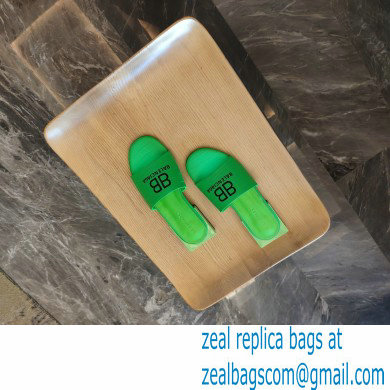 Balenciaga Squared Heel 2.5cm Box Sandals BB Logo Croco Pattern Green 2021 - Click Image to Close