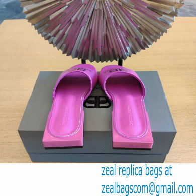 Balenciaga Squared Heel 2.5cm Box Sandals BB Logo Fuchsia 2021 - Click Image to Close