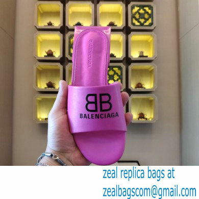 Balenciaga Squared Heel 2.5cm Box Sandals BB Logo Fuchsia 2021