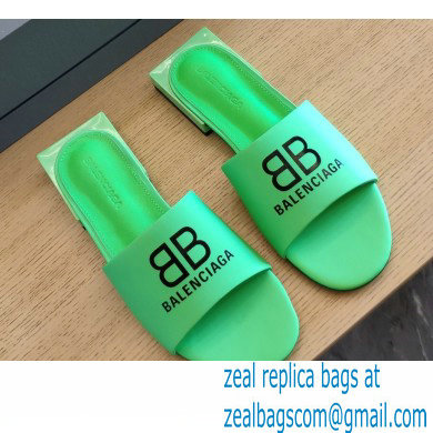 Balenciaga Squared Heel 2.5cm Box Sandals BB Logo Green 2021 - Click Image to Close