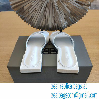 Balenciaga Squared Heel 2.5cm Box Sandals BB Logo White 2021 - Click Image to Close