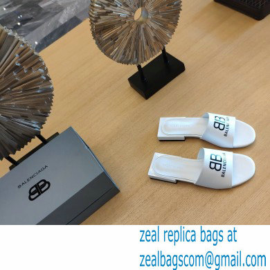 Balenciaga Squared Heel 2.5cm Box Sandals BB Logo White 2021
