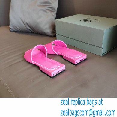 Balenciaga Squared Heel 2.5cm Box Sandals Logo Back Fuchsia 2021 - Click Image to Close