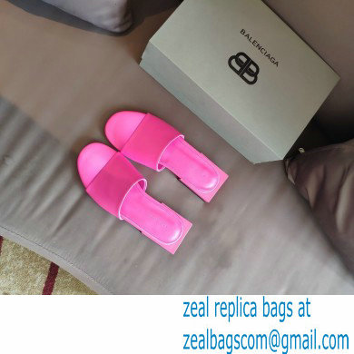Balenciaga Squared Heel 2.5cm Box Sandals Logo Back Fuchsia 2021 - Click Image to Close