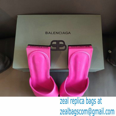 Balenciaga Squared Heel 2.5cm Box Sandals Logo Back Fuchsia 2021 - Click Image to Close