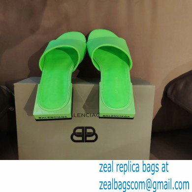 Balenciaga Squared Heel 2.5cm Box Sandals Logo Back Green 2021