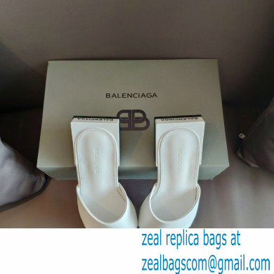 Balenciaga Squared Heel 2.5cm Box Sandals Logo Back White 2021