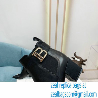 Balmain Heel 6cm Ankle Boots Leather Black with Balmain Monogram Logo 2021
