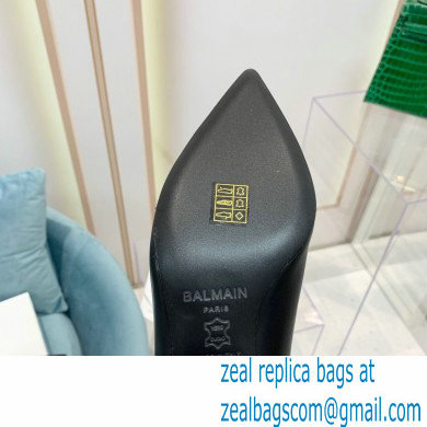 Balmain Heel 6cm Ankle Boots Leather Black with Balmain Monogram Logo 2021 - Click Image to Close