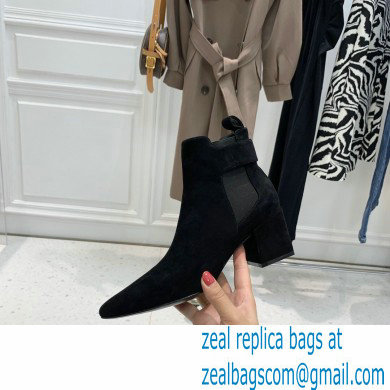 Balmain Heel 6cm Ankle Boots Suede Black with Balmain Monogram Logo 2021