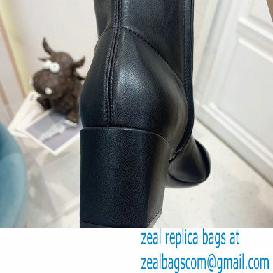 Balmain Heel 6cm B Plaque Thigh-high Boots Leather Black 2021 - Click Image to Close