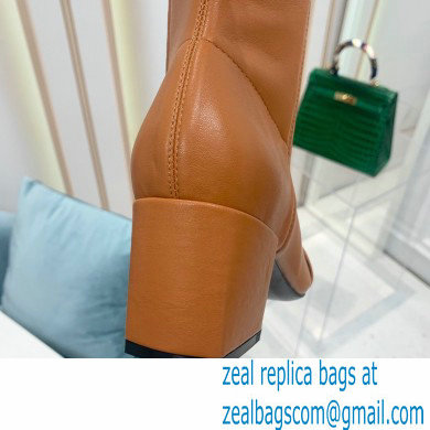 Balmain Heel 6cm B Plaque Thigh-high Boots Leather Brown 2021