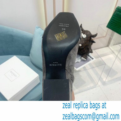 Balmain Heel 6cm B Plaque Thigh-high Boots Suede Gray 2021 - Click Image to Close