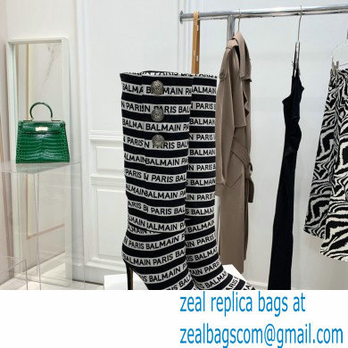 Balmain Heel 9.5cm Jane Stripe logo Thigh-high Boots 2021