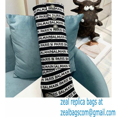 Balmain Heel 9.5cm Jane Stripe logo Thigh-high Boots 2021