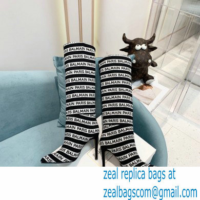 Balmain Heel 9.5cm Jane Stripe logo Thigh-high Boots 2021