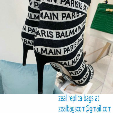 Balmain Heel 9.5cm Jane Stripe logo Thigh-high Boots 2021