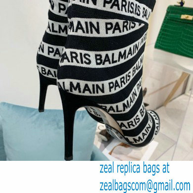 Balmain Heel 9.5cm Jane Stripe logo Thigh-high Boots 2021 - Click Image to Close