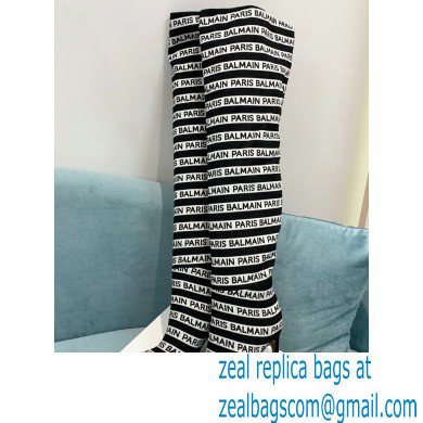 Balmain Heel 9.5cm Janis Stripe logo Thigh-high Boots 2021