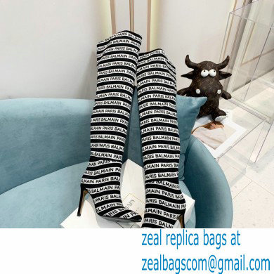 Balmain Heel 9.5cm Janis Stripe logo Thigh-high Boots 2021 - Click Image to Close