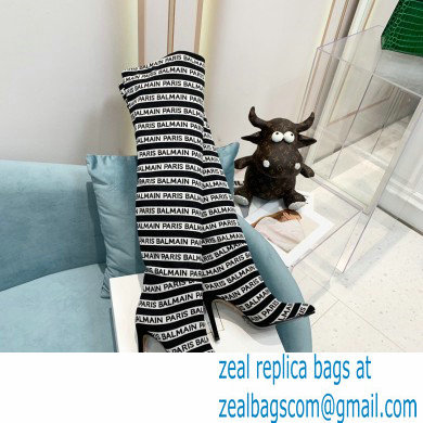 Balmain Heel 9.5cm Janis Stripe logo Thigh-high Boots 2021