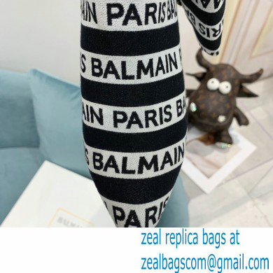 Balmain Heel 9.5cm Janis Stripe logo Thigh-high Boots 2021