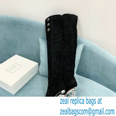 Balmain Heel 9.5cm Nelly Thigh-high Boots Suede Black 2021