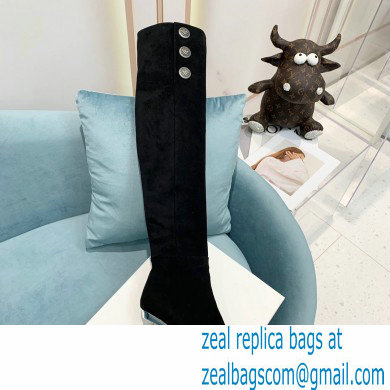 Balmain Heel 9.5cm Nelly Thigh-high Boots Suede Black 2021