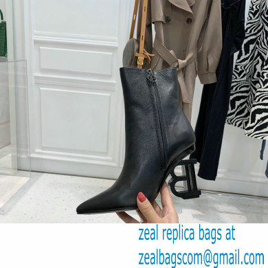 Balmain Heel 9.5cm Nicole Ankle Boots Leather Black 2021