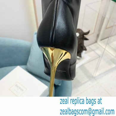 Balmain Heel 9.5cm Raven Thigh-high Boots Leather Black 2021