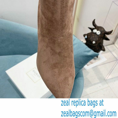 Balmain Heel 9.5cm Raven Thigh-high Boots Suede Nude 2021 - Click Image to Close