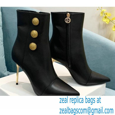 Balmain Heel 9.5cm Roni Ankle Boots Leather Black 2021
