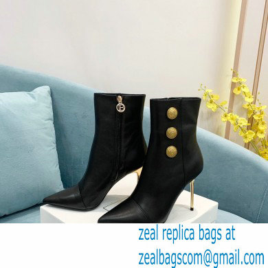Balmain Heel 9.5cm Roni Ankle Boots Leather Black 2021