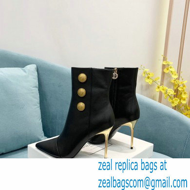 Balmain Heel 9.5cm Roni Ankle Boots Leather Black 2021