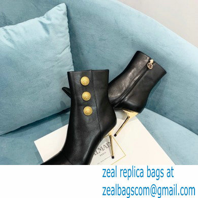 Balmain Heel 9.5cm Roni Ankle Boots Leather Black 2021