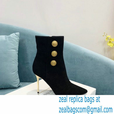 Balmain Heel 9.5cm Roni Ankle Boots Suede Black 2021