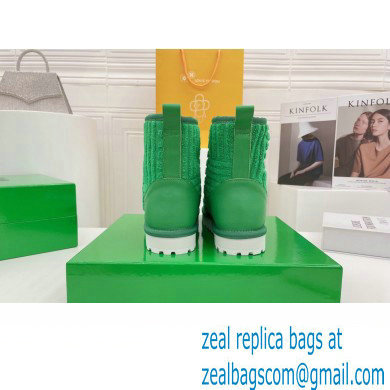 Bottega Veneta Shearling Lining Towel Ankle Boots Green 2021