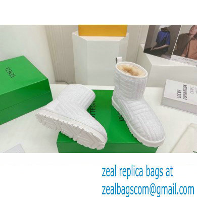 Bottega Veneta Shearling Lining Towel Ankle Boots White 2021