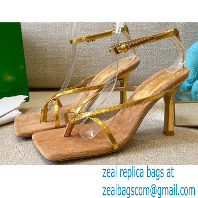 Bottega Veneta Tufted Insole Stretch Leather sandals Gold 2021