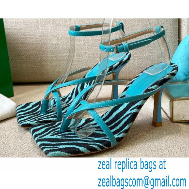 Bottega Veneta Tufted Insole Stretch Leather sandals Zebra Blue 2021 - Click Image to Close